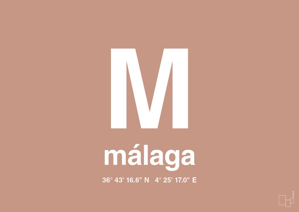 plakat: byplakat málaga med koordinater - powder-Byer-A1two3