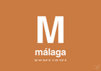 plakat: byplakat málaga med koordinater - rumba orange-Byer-A1two3