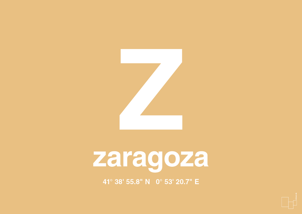 plakat: byplakat zaragoza med koordinater - charismatic-Byer-A1two3