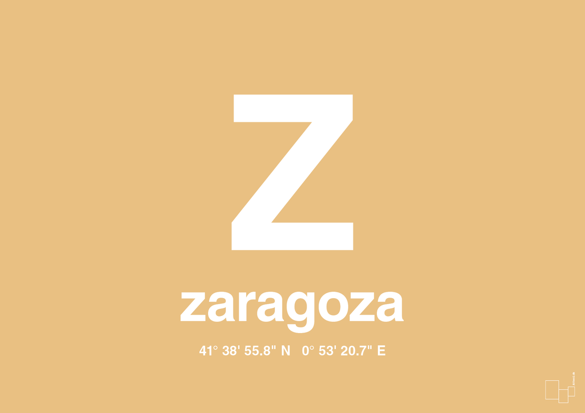plakat: byplakat zaragoza med koordinater - charismatic-Byer-A1two3