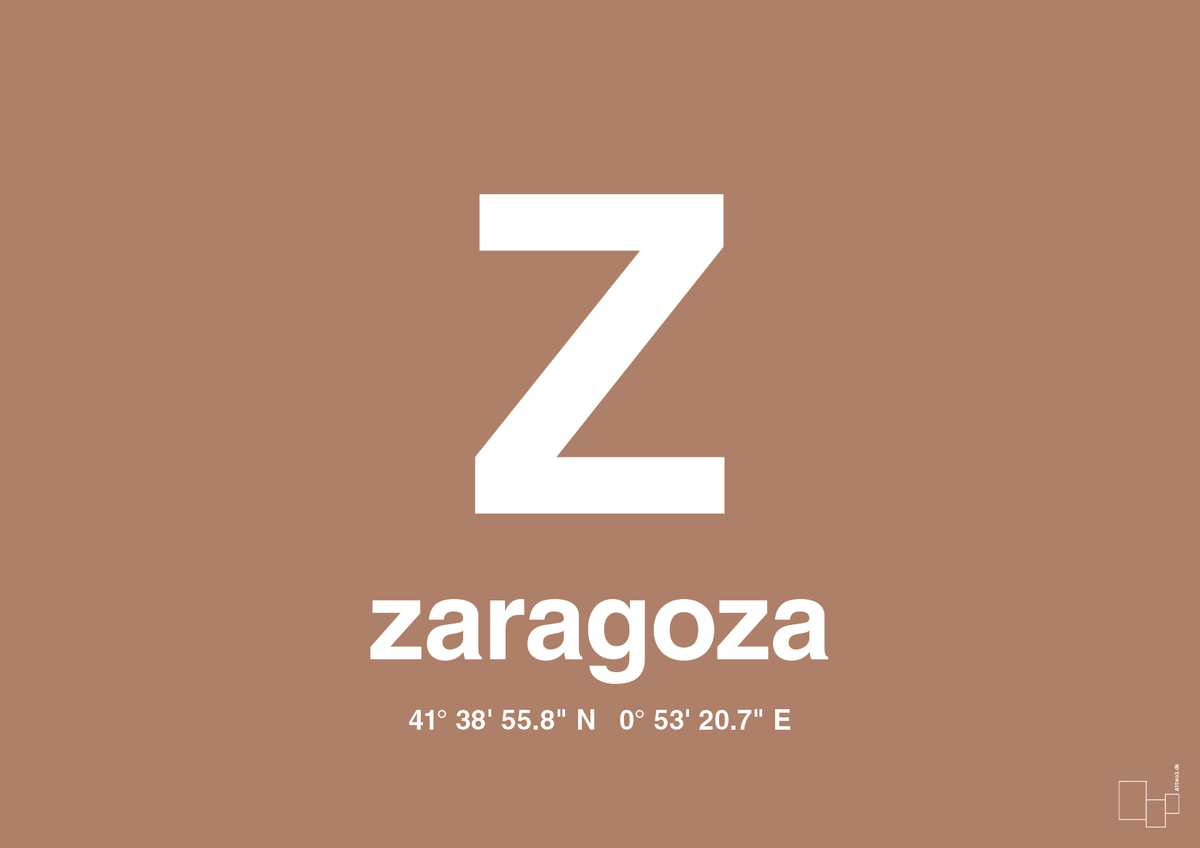 plakat: byplakat zaragoza med koordinater - cider spice-Byer-A1two3