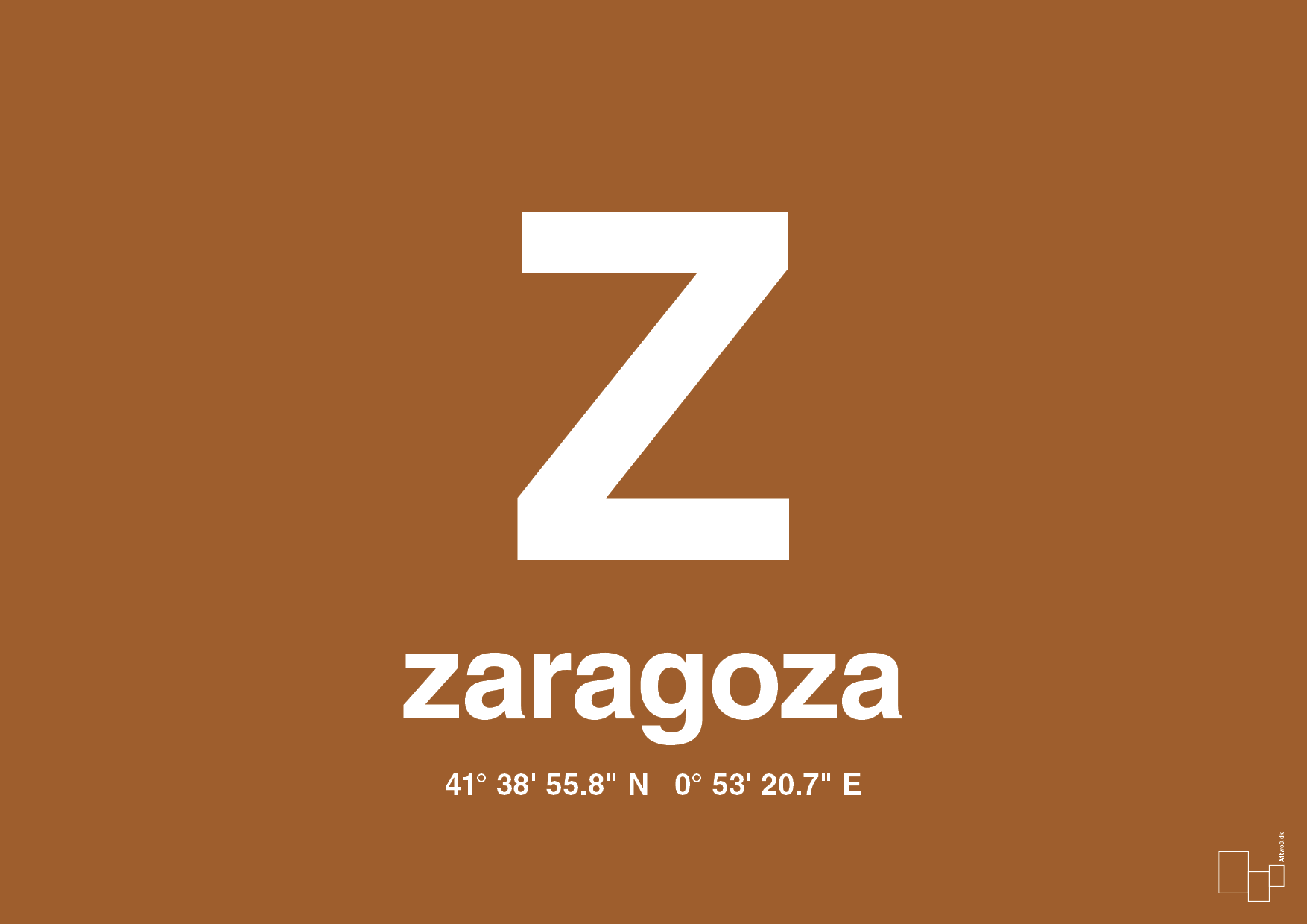 plakat: byplakat zaragoza med koordinater - cognac-Byer-A1two3