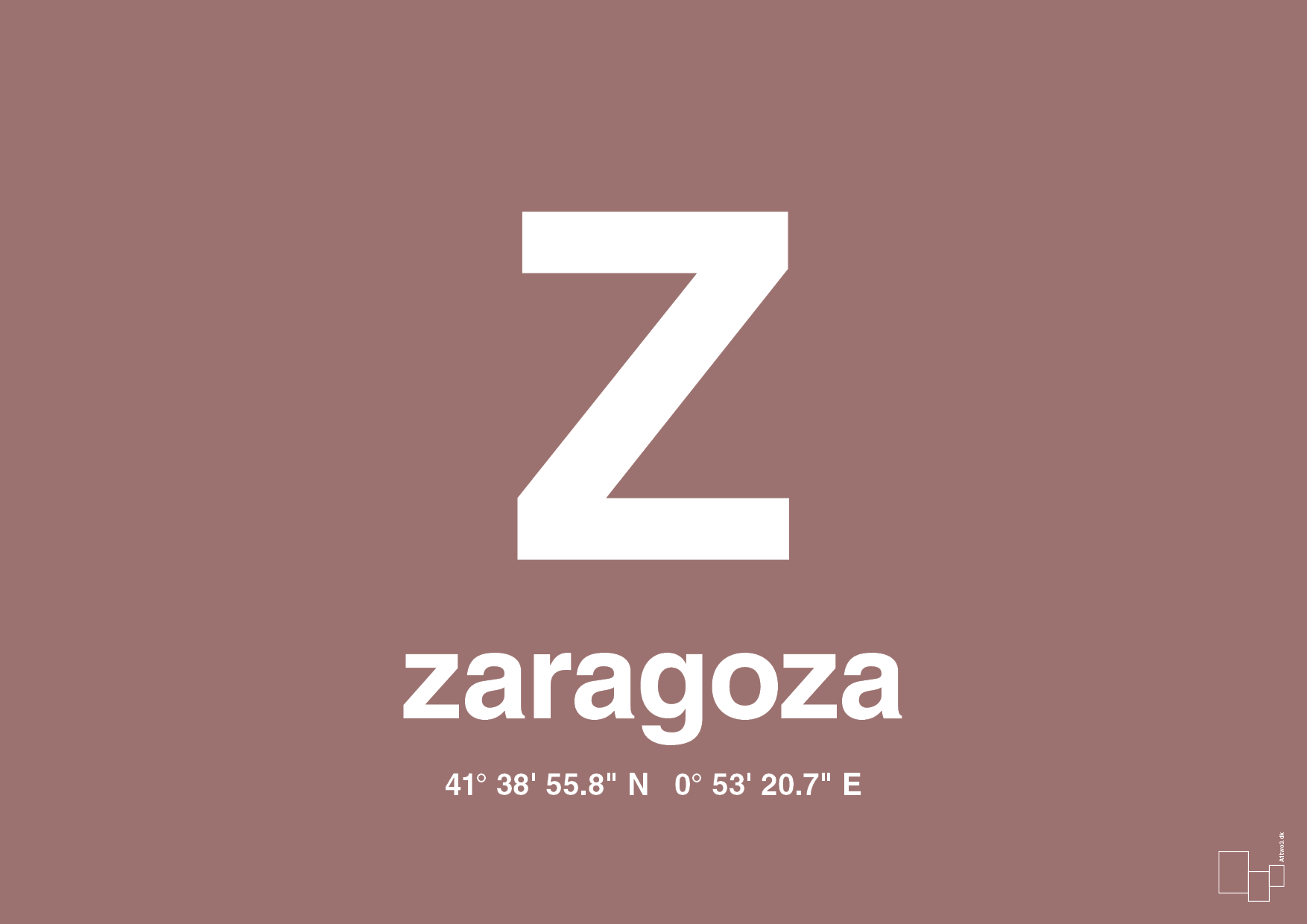 plakat: byplakat zaragoza med koordinater - plum-Byer-A1two3