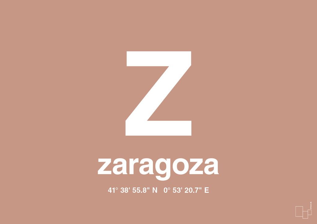 plakat: byplakat zaragoza med koordinater - powder-Byer-A1two3
