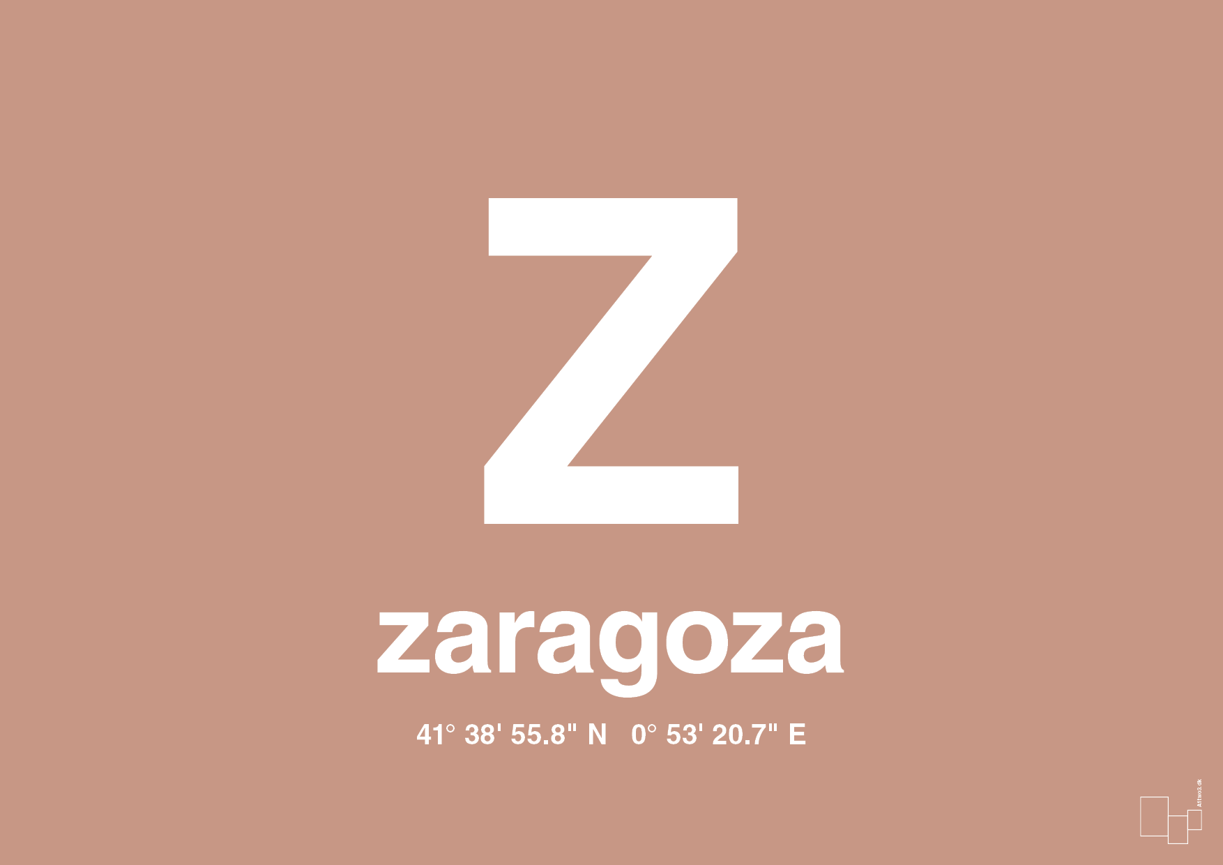 plakat: byplakat zaragoza med koordinater - powder-Byer-A1two3