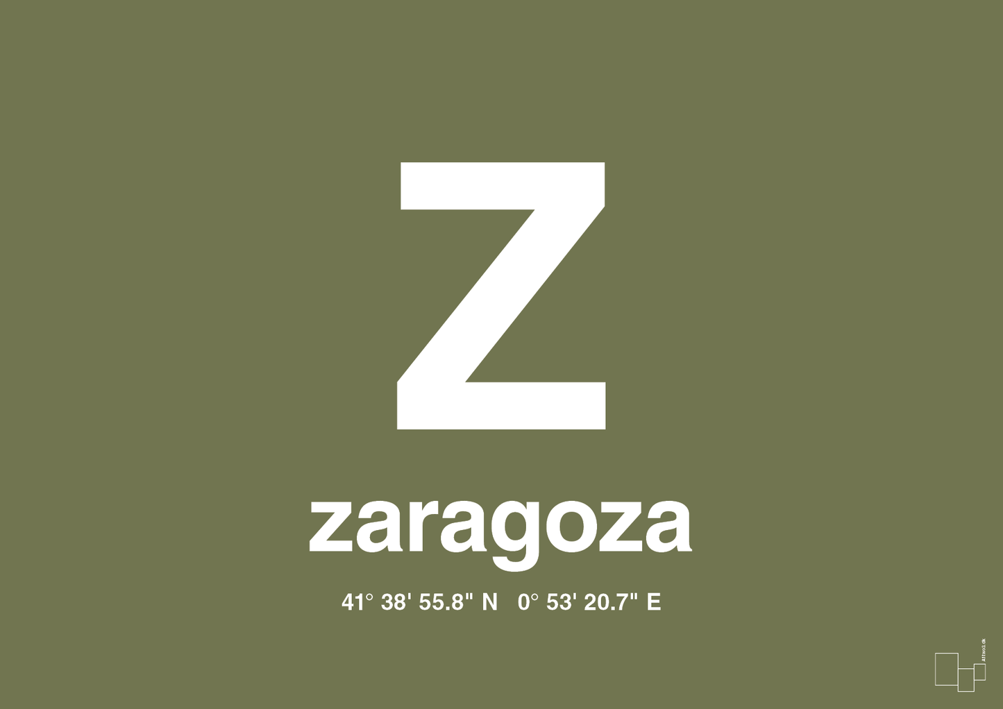 plakat: byplakat zaragoza med koordinater - secret meadow-Byer-A1two3