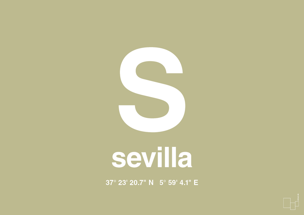 plakat: byplakat sevilla med koordinater - back to nature-Byer-A1two3