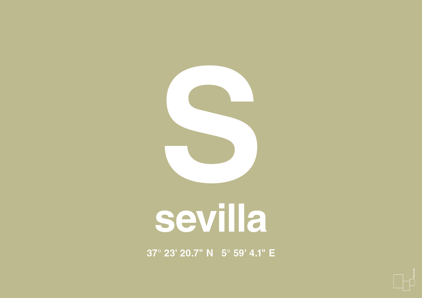 plakat: byplakat sevilla med koordinater - back to nature-Byer-A1two3