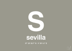 plakat: byplakat sevilla med koordinater - battleship gray-Byer-A1two3