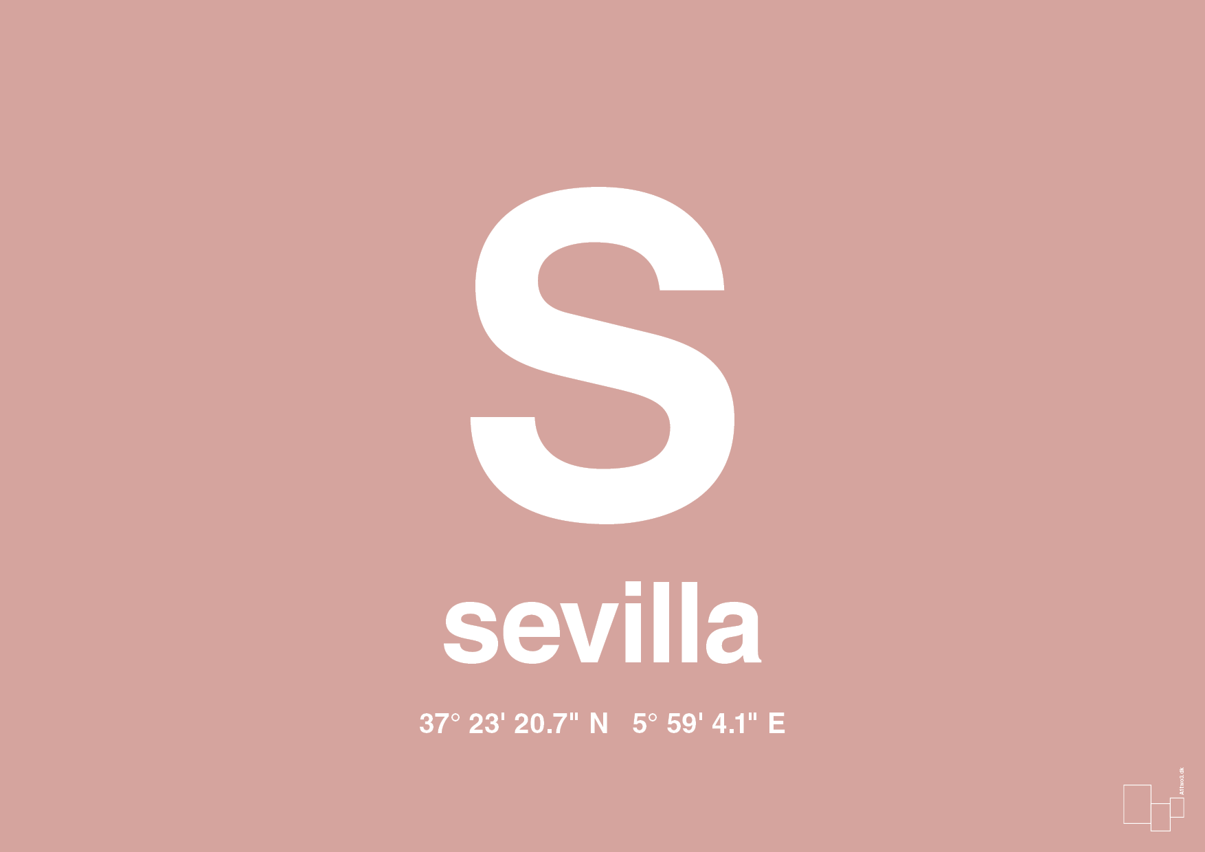 plakat: byplakat sevilla med koordinater - bubble shell-Byer-A1two3