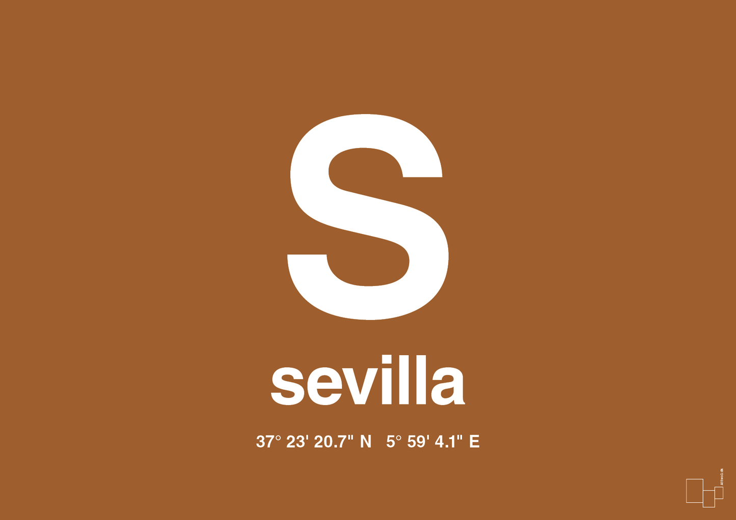 plakat: byplakat sevilla med koordinater - cognac-Byer-A1two3