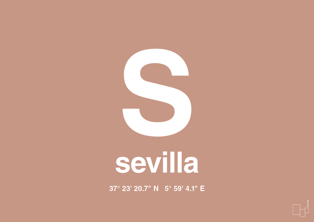 plakat: byplakat sevilla med koordinater - powder-Byer-A1two3