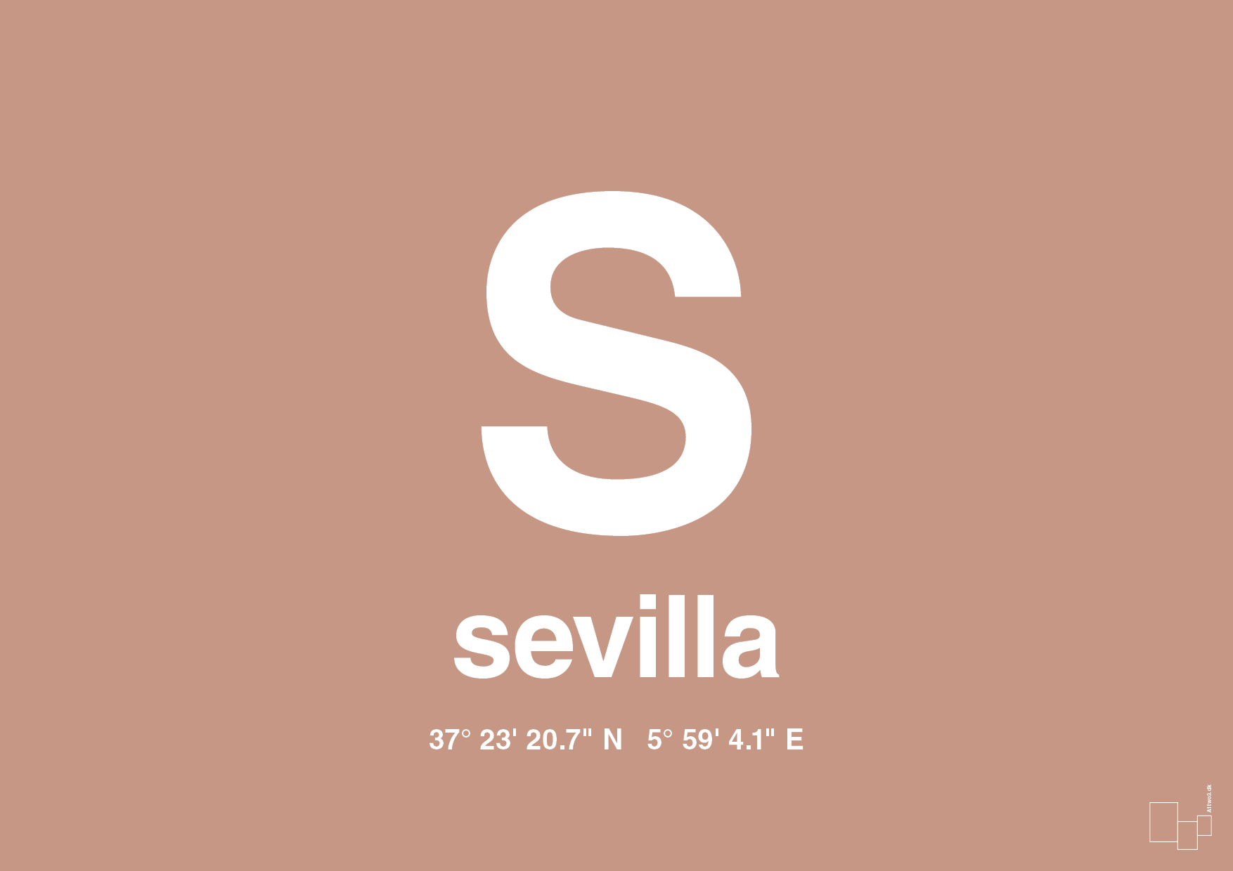 plakat: byplakat sevilla med koordinater - powder-Byer-A1two3