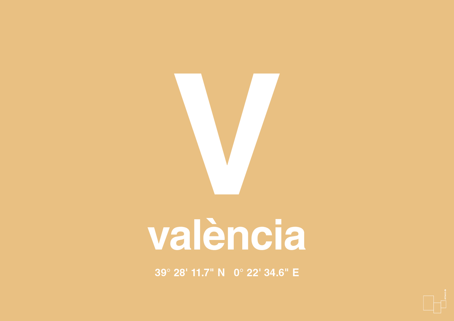 plakat: byplakat valencia med koordinater - charismatic-Byer-A1two3