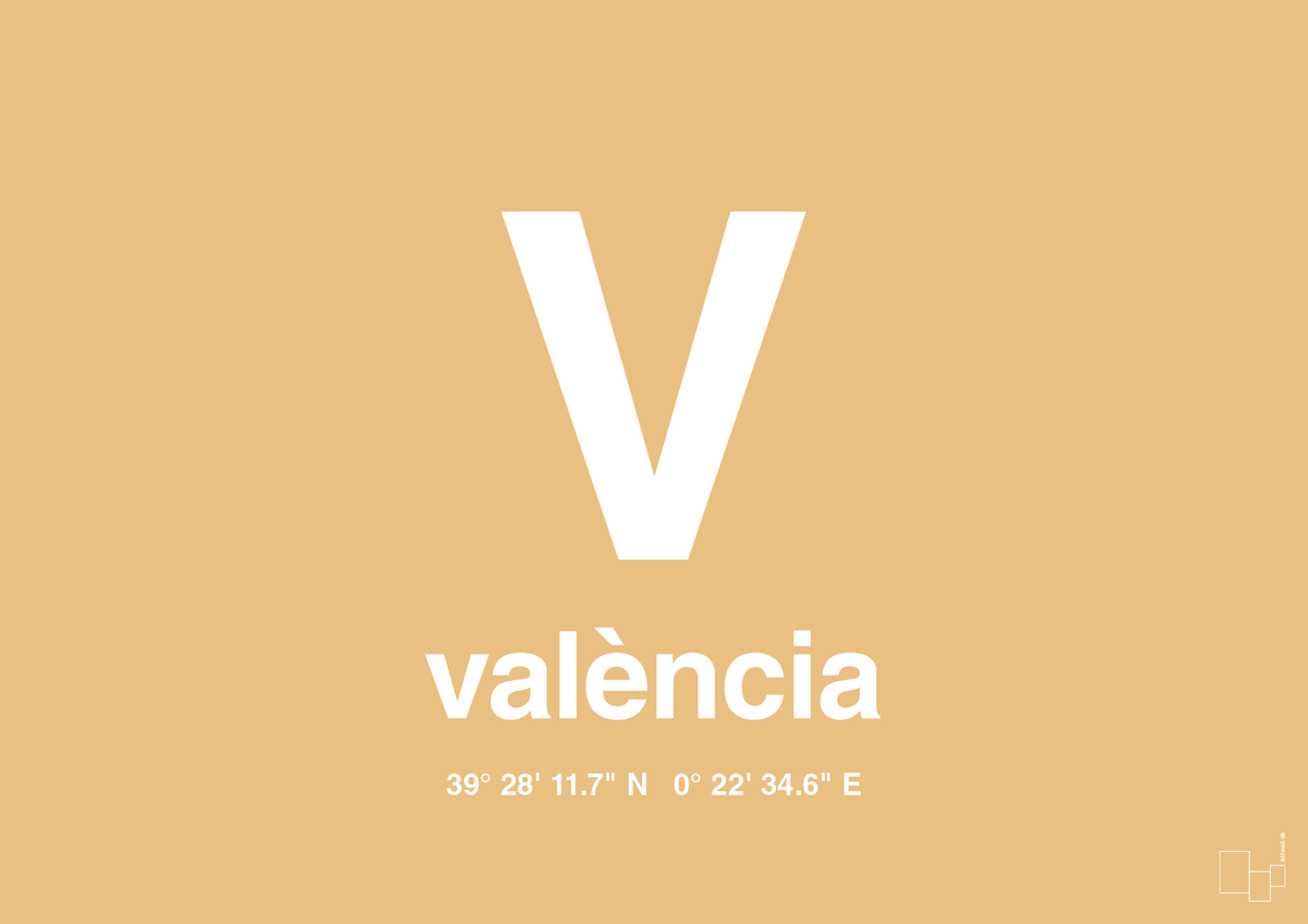 plakat: byplakat valencia med koordinater - charismatic-Byer-A1two3