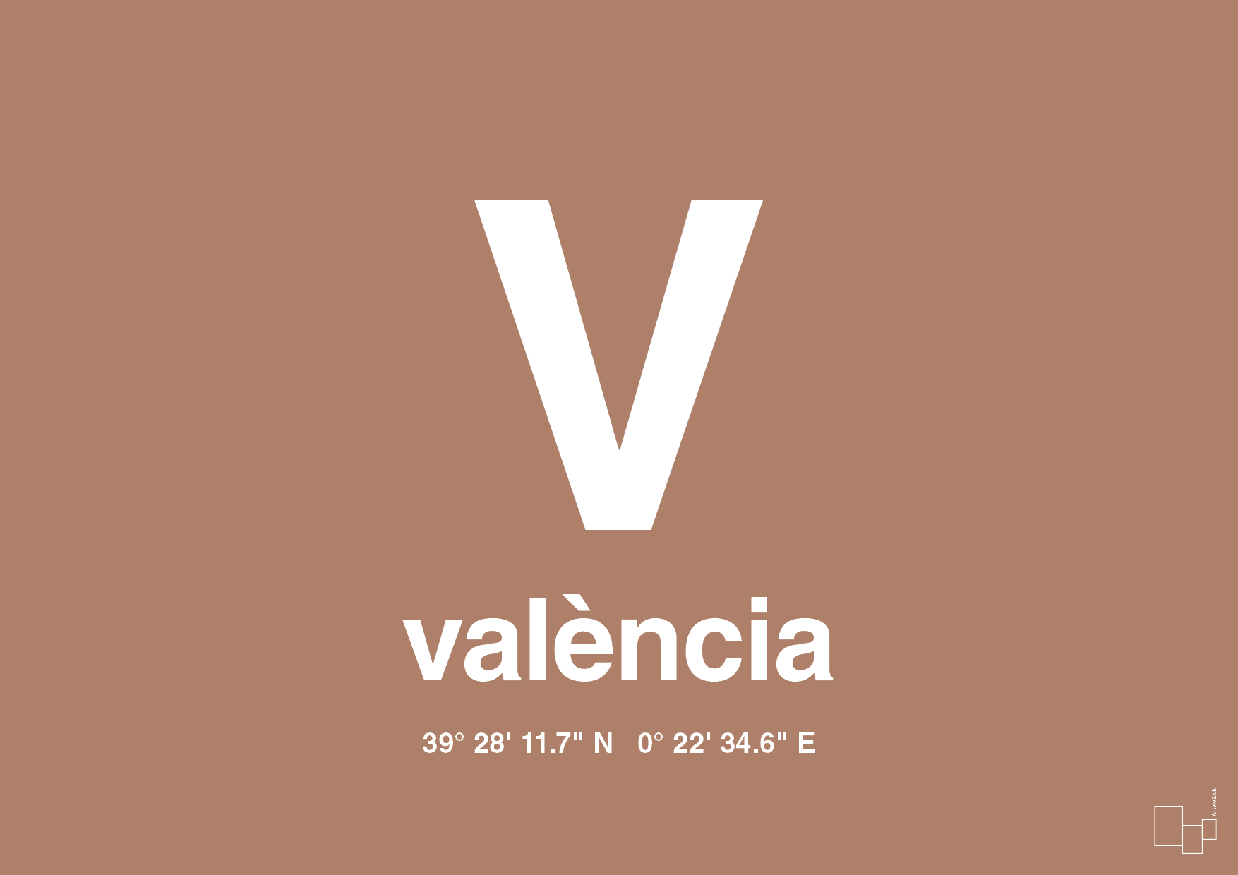 plakat: byplakat valencia med koordinater - cider spice-Byer-A1two3
