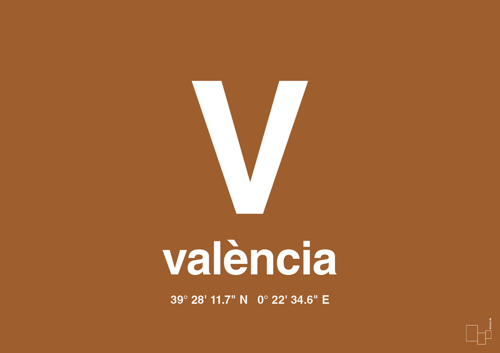 plakat: byplakat valencia med koordinater - cognac-Byer-A1two3