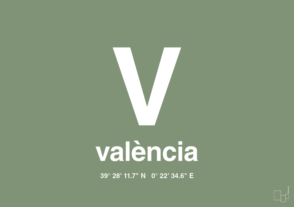 plakat: byplakat valencia med koordinater - jade-Byer-A1two3