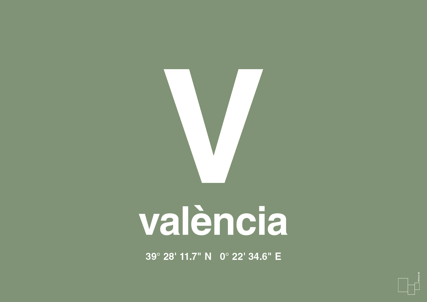 plakat: byplakat valencia med koordinater - jade-Byer-A1two3