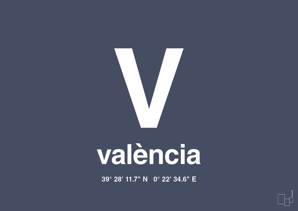 Byplakat valencia med koordinater - petrol-Byer-A1two3