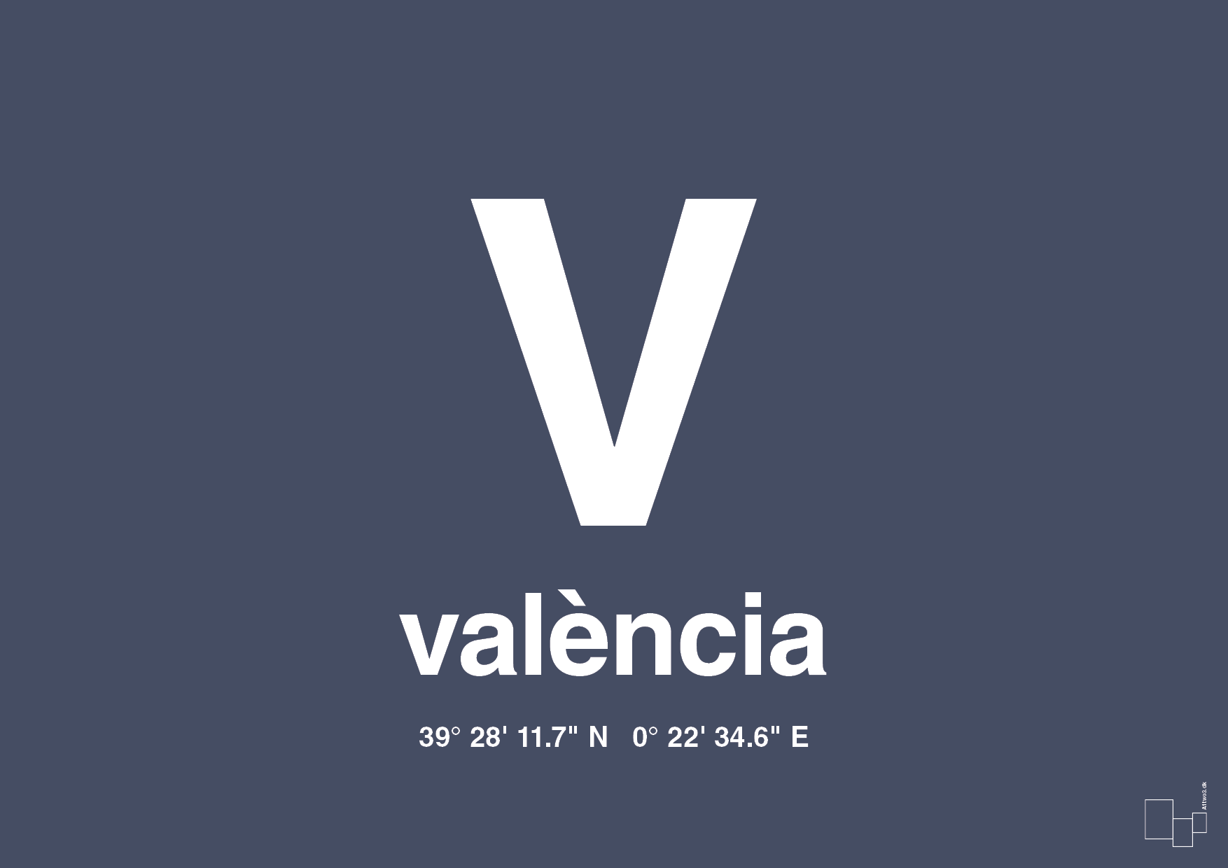 Byplakat valencia med koordinater - petrol-Byer-A1two3