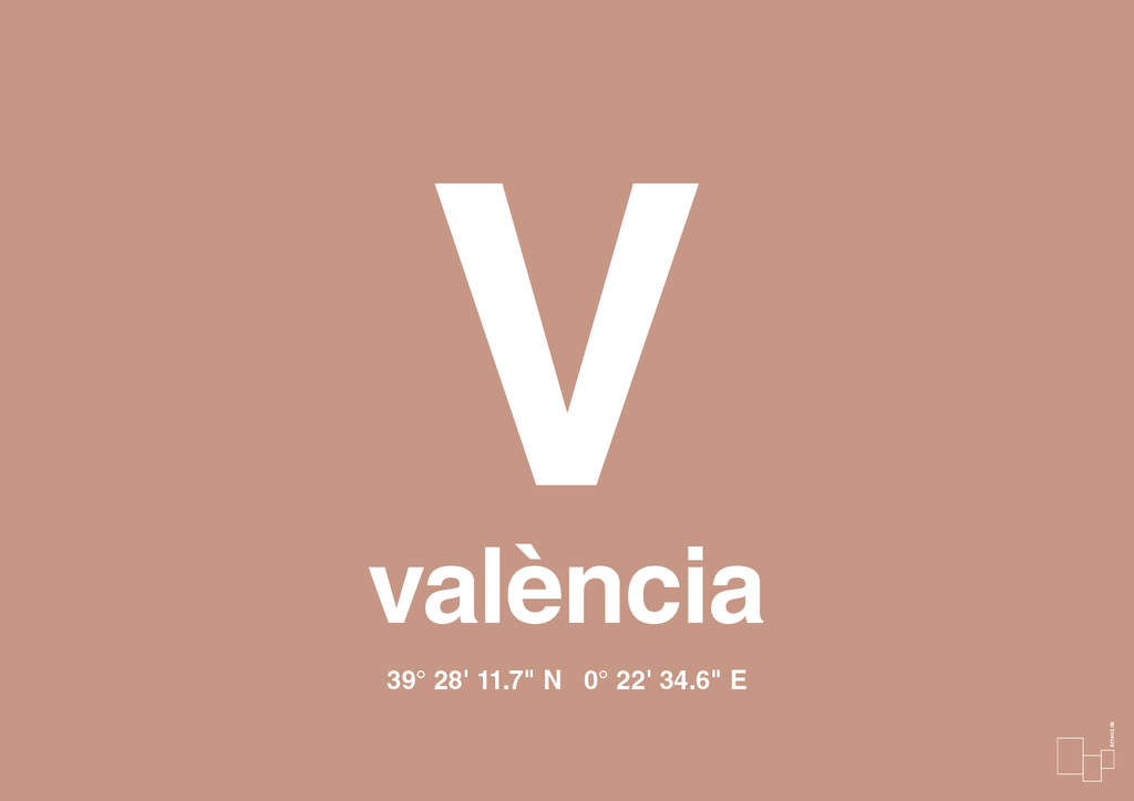 plakat: byplakat valencia med koordinater - powder-Byer-A1two3