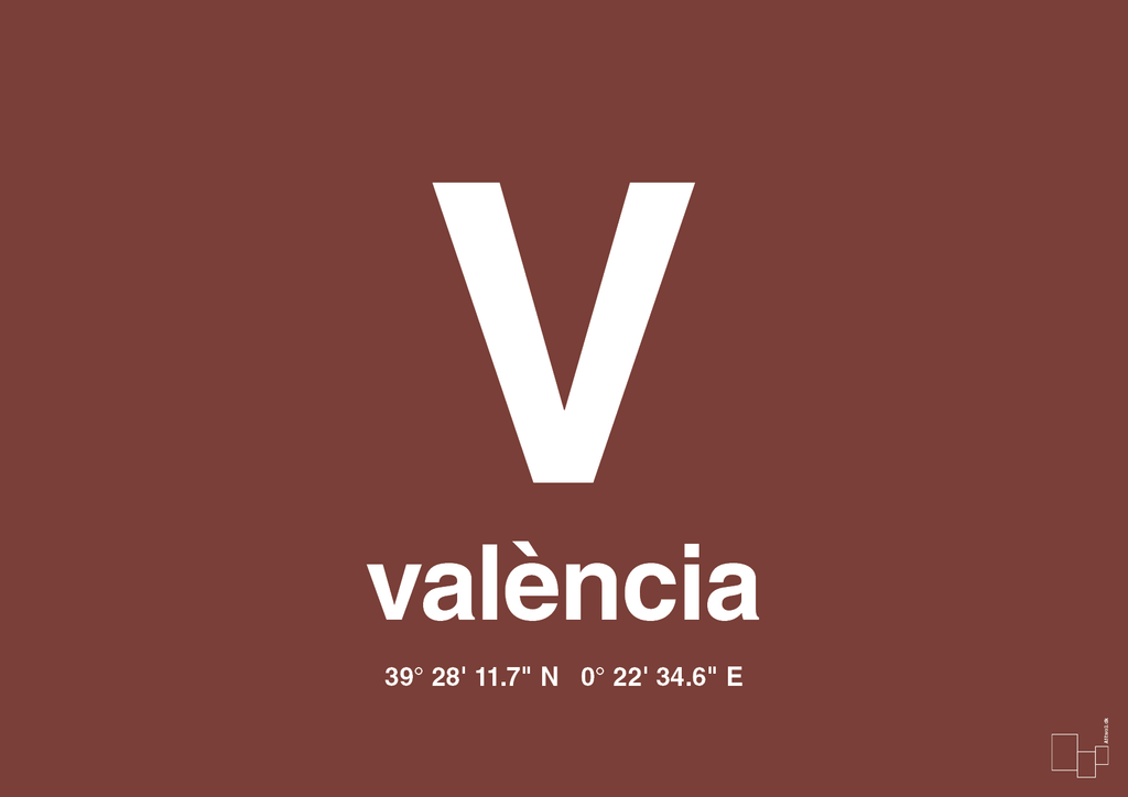 plakat: byplakat valencia med koordinater - red pepper-Byer-A1two3