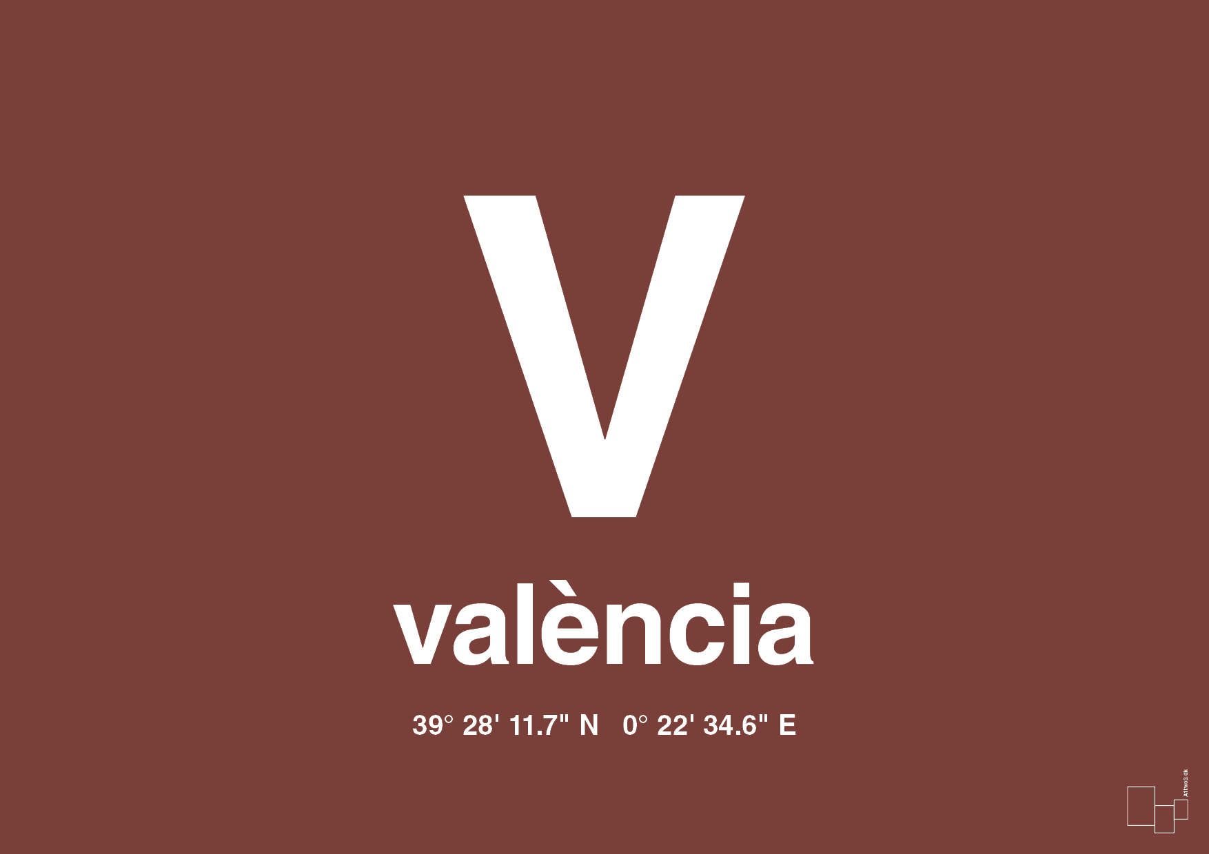 plakat: byplakat valencia med koordinater - red pepper-Byer-A1two3