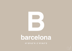 plakat: byplakat barcelona med koordinater - creamy mushroom-Byer-A1two3