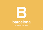 plakat: byplakat barcelona med koordinater - honeycomb-Byer-A1two3