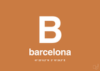 plakat: byplakat barcelona med koordinater - rumba orange-Byer-A1two3
