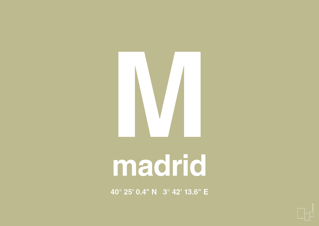 plakat: byplakat madrid med koordinater - back to nature-Byer-A1two3