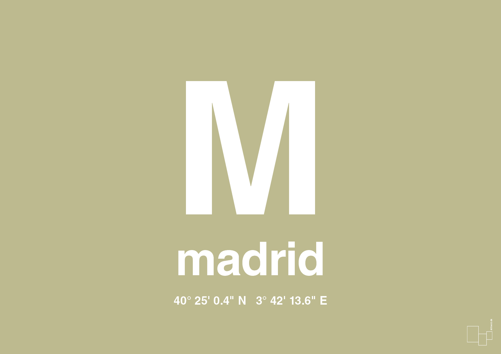plakat: byplakat madrid med koordinater - back to nature-Byer-A1two3