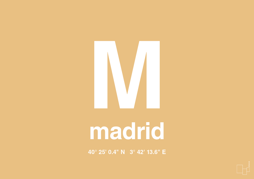 plakat: byplakat madrid med koordinater - charismatic-Byer-A1two3