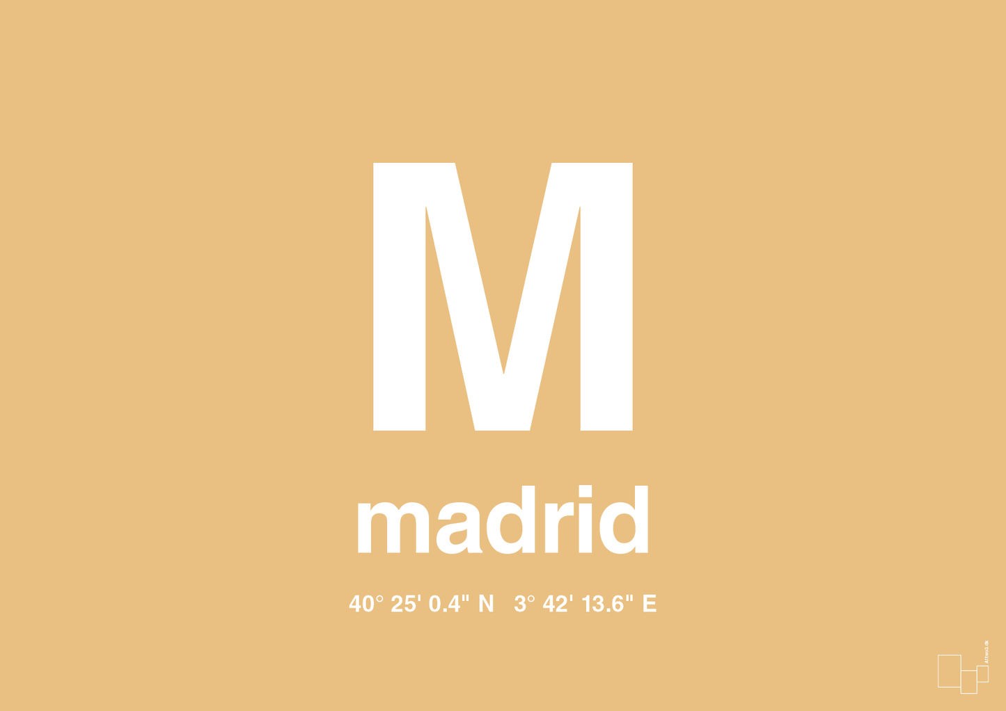 plakat: byplakat madrid med koordinater - charismatic-Byer-A1two3