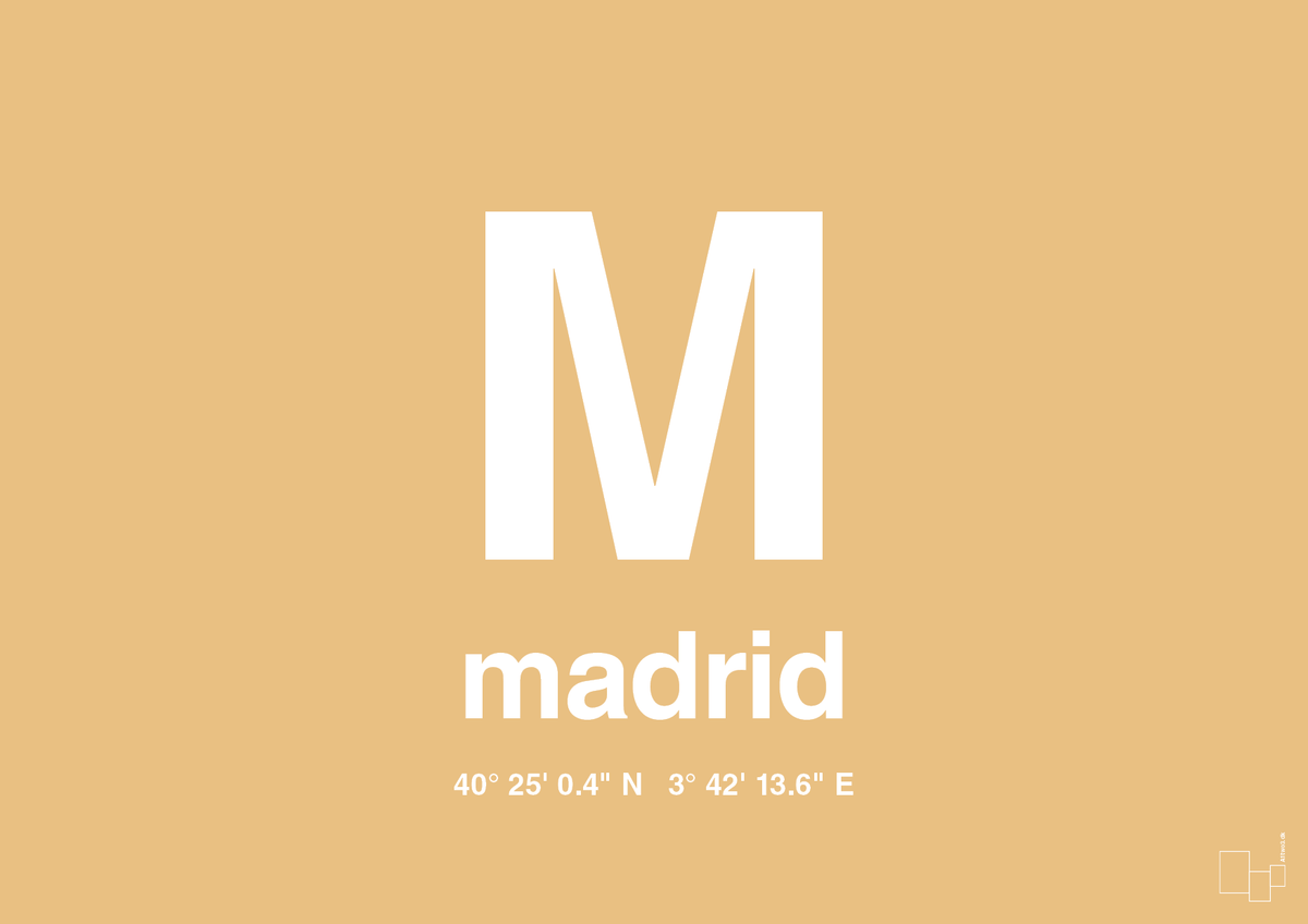 plakat: byplakat madrid med koordinater - charismatic-Byer-A1two3