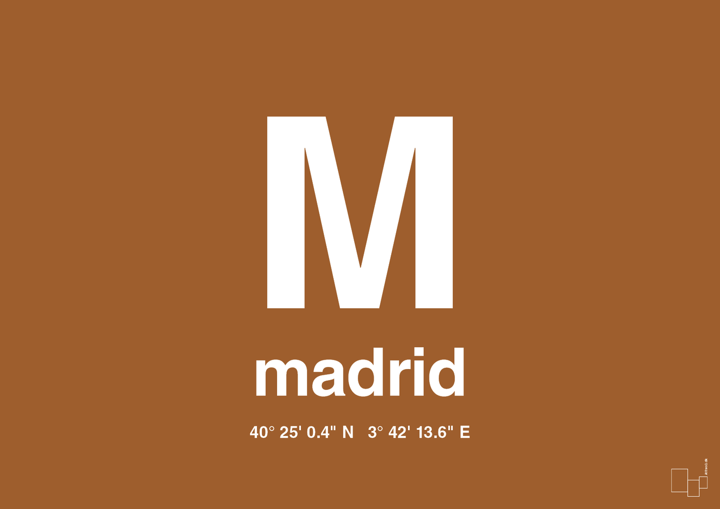 plakat: byplakat madrid med koordinater - cognac-Byer-A1two3