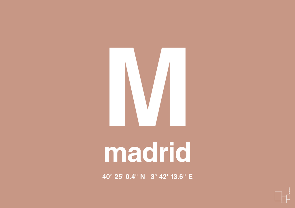 plakat: byplakat madrid med koordinater - powder-Byer-A1two3