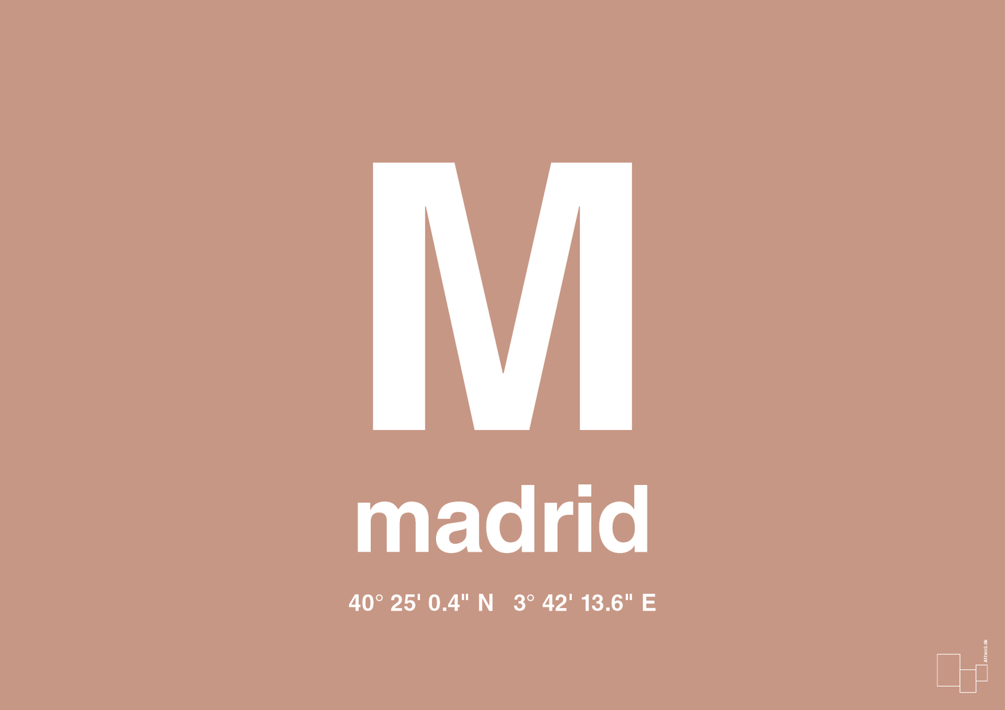 plakat: byplakat madrid med koordinater - powder-Byer-A1two3