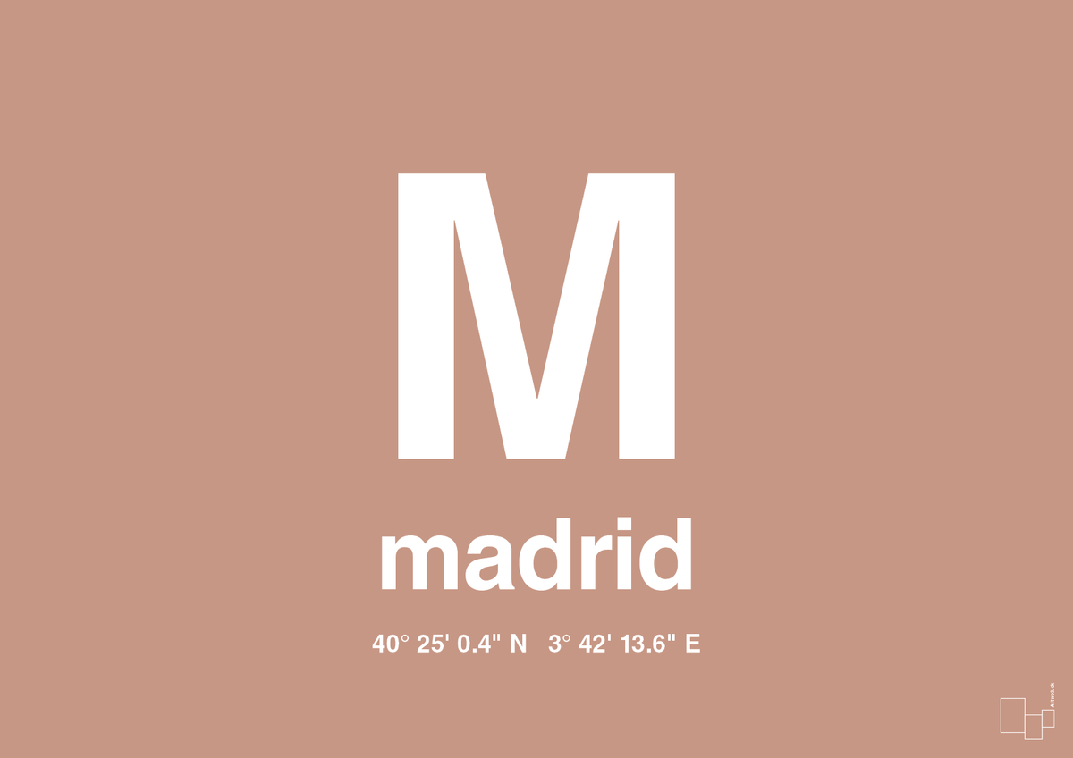 plakat: byplakat madrid med koordinater - powder-Byer-A1two3