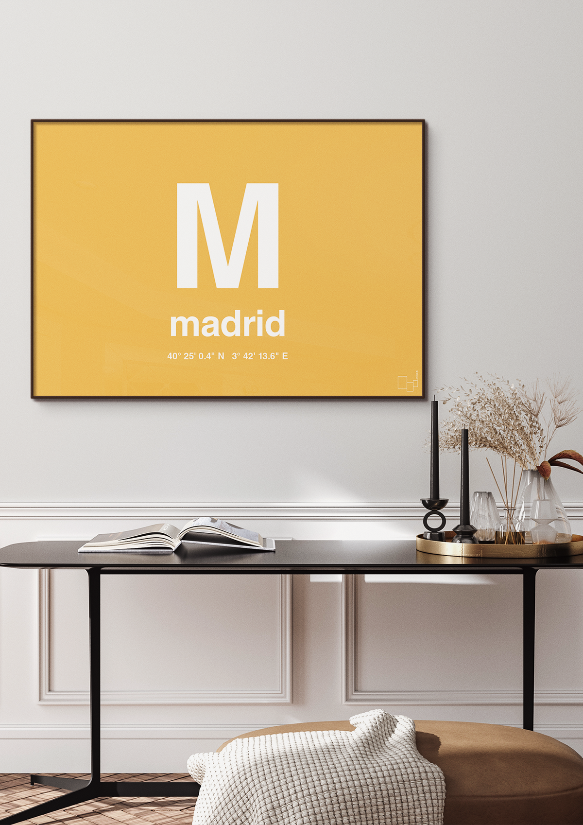 Byplakat madrid med koordinater - petrol-Byer-A1two3