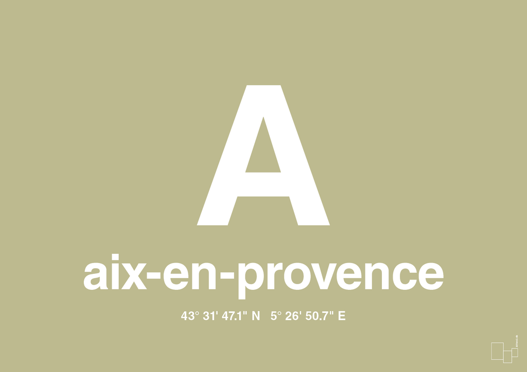 plakat: byplakat aix-en-provence med koordinater - back to nature-Byer-A1two3
