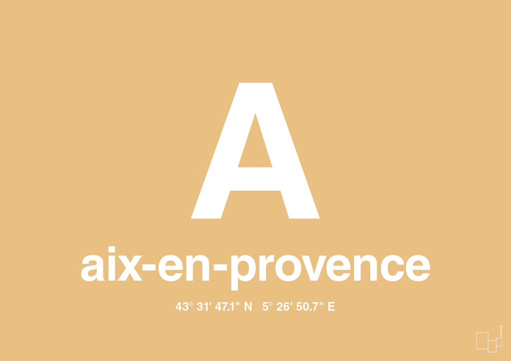 plakat: byplakat aix-en-provence med koordinater - charismatic-Byer-A1two3