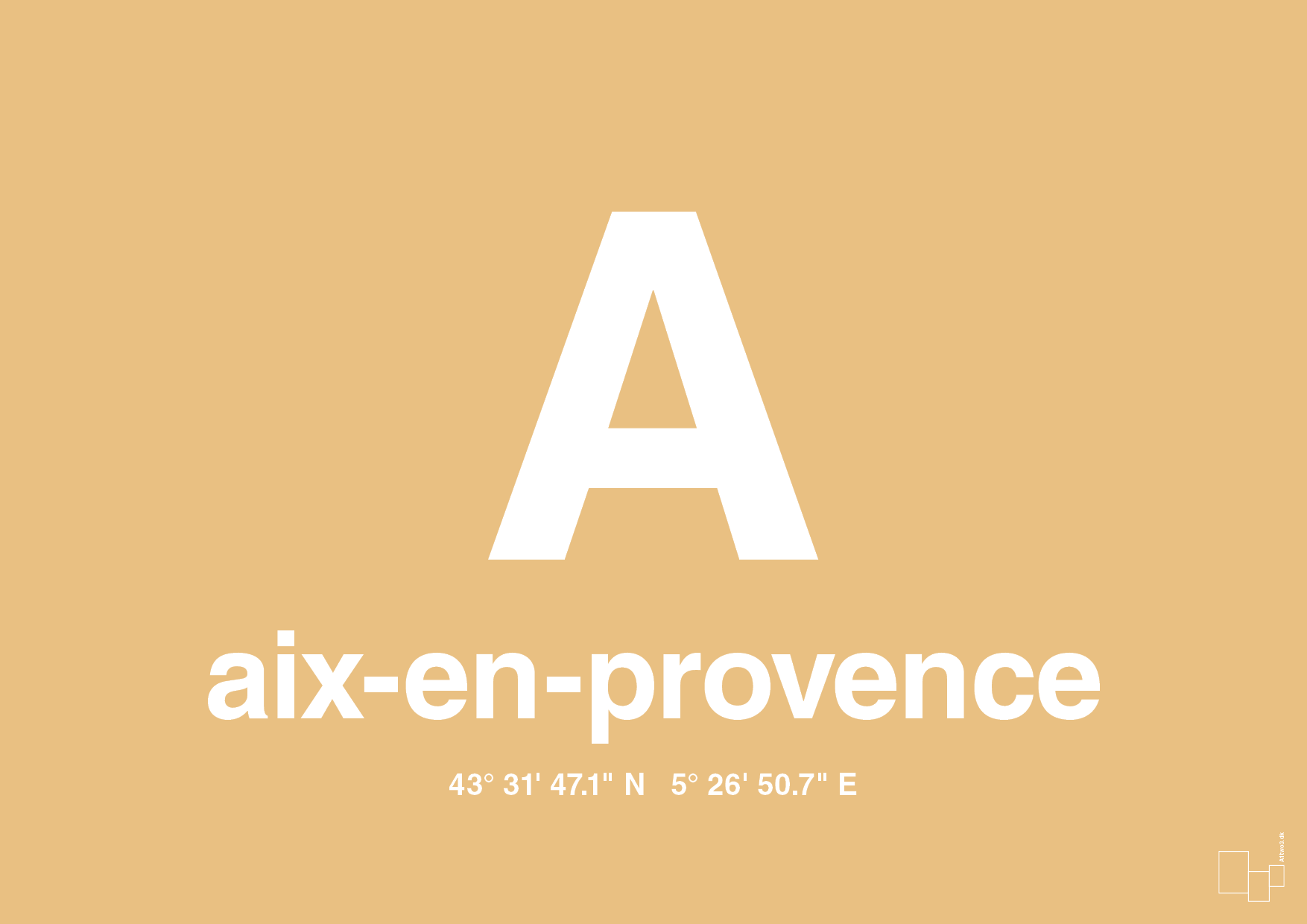 plakat: byplakat aix-en-provence med koordinater - charismatic-Byer-A1two3