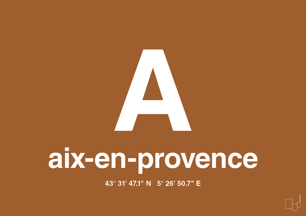 plakat: byplakat aix-en-provence med koordinater - cognac-Byer-A1two3