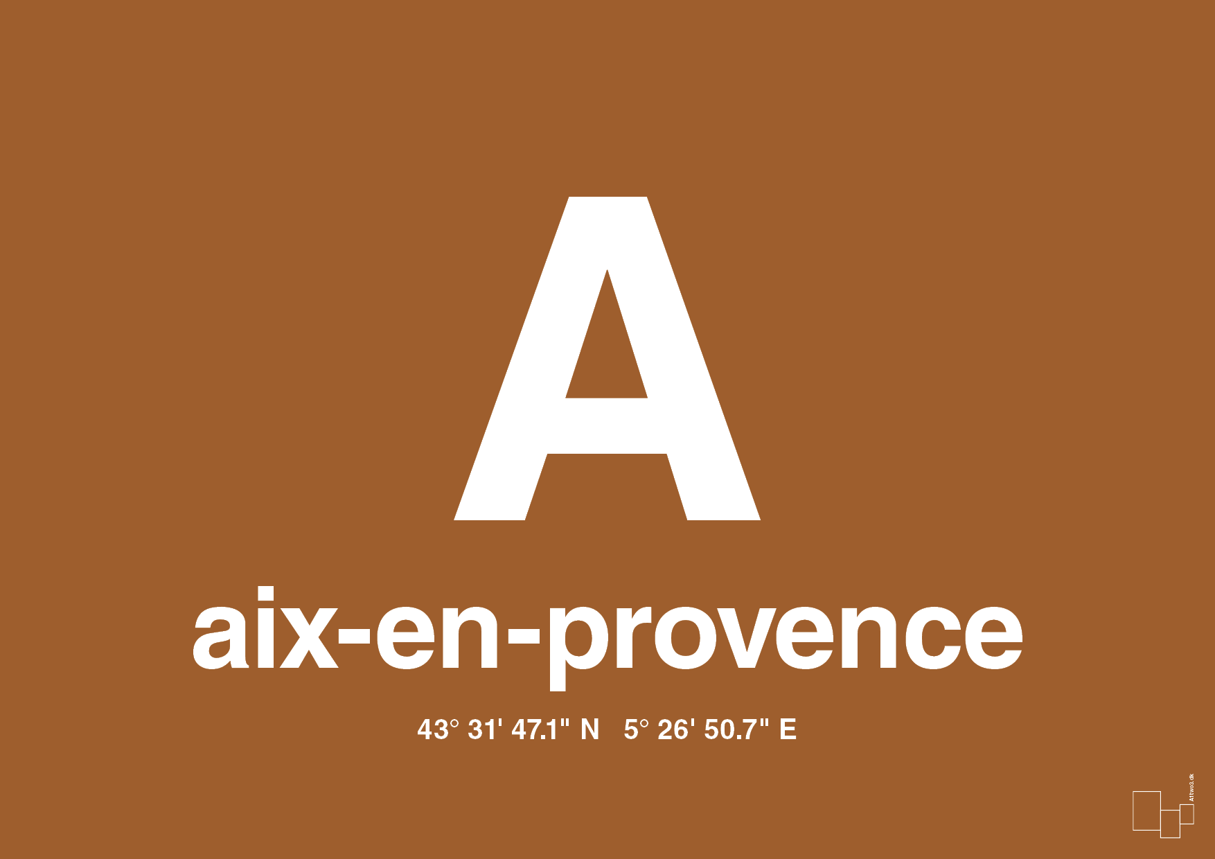 plakat: byplakat aix-en-provence med koordinater - cognac-Byer-A1two3