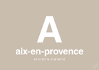 plakat: byplakat aix-en-provence med koordinater - creamy mushroom-Byer-A1two3