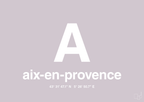 plakat: byplakat aix-en-provence med koordinater - dusty lilac-Byer-A1two3