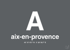 plakat: byplakat aix-en-provence med koordinater - graphic charcoal-Byer-A1two3