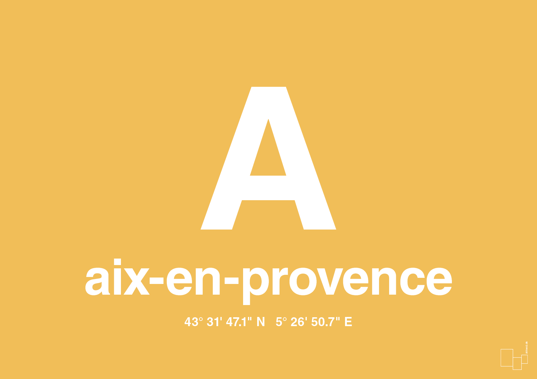 plakat: byplakat aix-en-provence med koordinater - honeycomb-Byer-A1two3